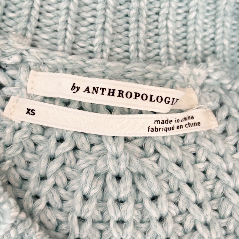 Anthropologie Knit Halter Sweater Tank Top Aquamarine XS - Pullover Ribbed - Picture 8 of 11